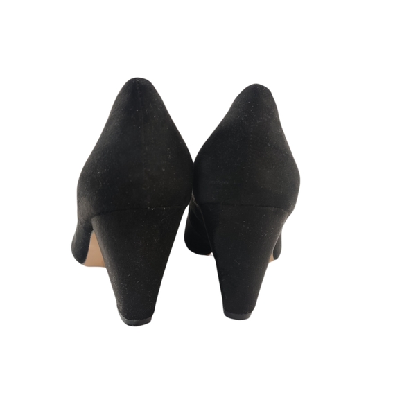 ASOS Black Faux Suede High Vamp Court Cone Heel Pumps 8 - Picture 8 of 12